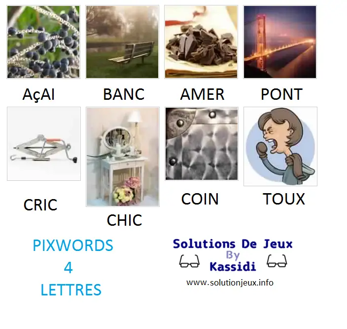 Pixwords solutions mots à 4 lettres info 17